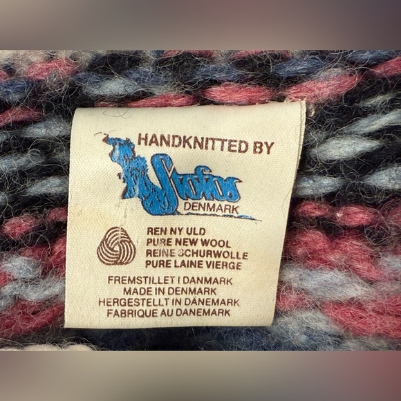 Fair Isle Handknitted New Wool Cardigan Made In Denmark Stofos - Picture 8 of 11